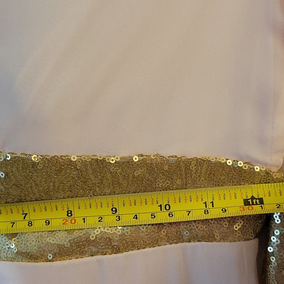 LONDON DRESS CO Sheer Sequined Attached Belt Flowy Wrapped Elegant Dress… - Picture 9 of 16